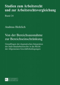صورة الغلاف: Von der Bereichsausnahme zur Bereichseinschränkung 1st edition 9783631627686