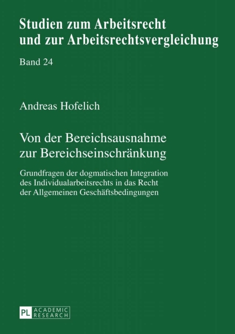 Cover image for book Von der Bereichsausnahme zur Bereichseinschraenkung