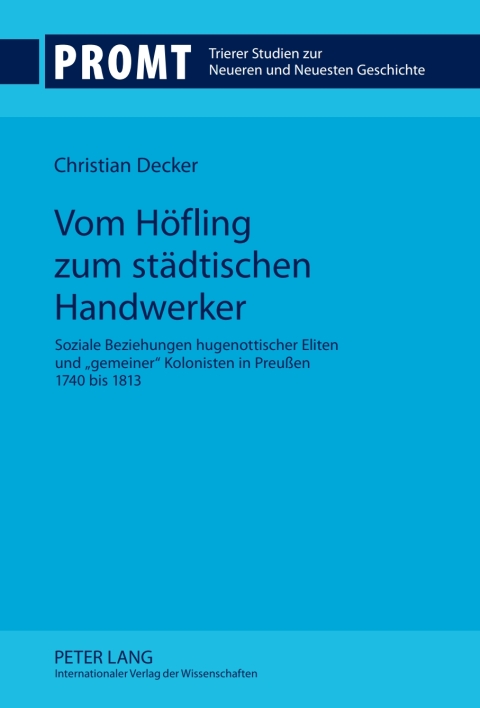 Cover image for book Vom Hoefling zum staedtischen Handwerker
