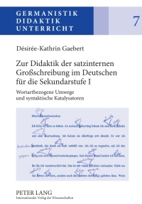 Cover image: Zur Didaktik der satzinternen Großschreibung im Deutschen für die Sekundarstufe I 1st edition 9783631634325
