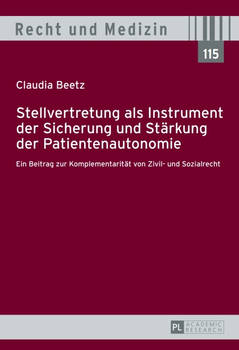 Cover image for book Stellvertretung als Instrument der Sicherung und Staerkung der Patientenautonomie