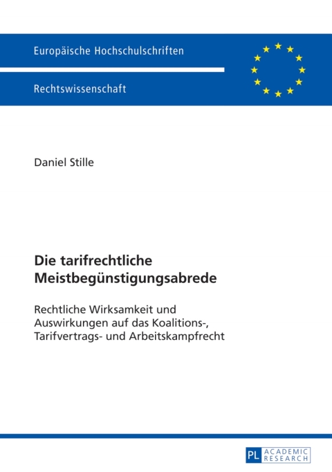 Cover image for book Die tarifrechtliche Meistbeguenstigungsabrede