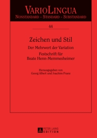 Cover image: Zeichen und Stil 1st edition 9783631644041