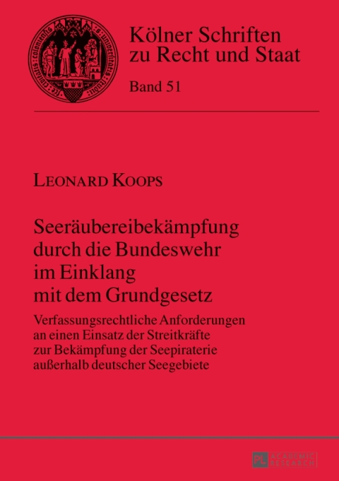 Cover image for book Seeraeubereibekaempfung durch die Bundeswehr im Einklang mit dem Grundgesetz