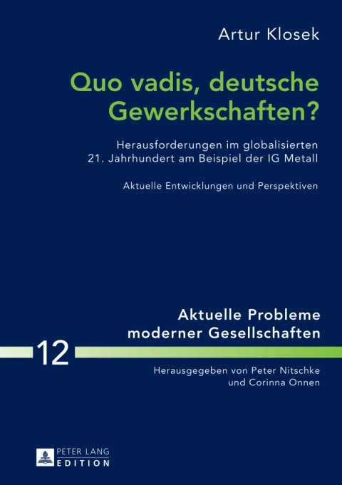 Cover image for book Quo vadis, deutsche Gewerkschaften?