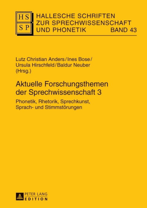 Cover image for book Aktuelle Forschungsthemen der Sprechwissenschaft 3