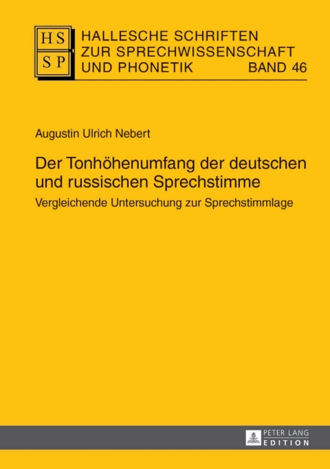 Cover image for book Der Tonhoehenumfang der deutschen und russischen Sprechstimme