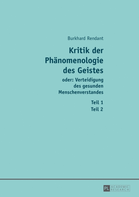 Cover image for book Kritik der Phaenomenologie des Geistes