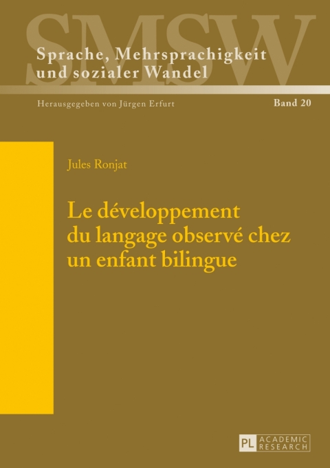 Cover image for book Le développement du langage observé chez un enfant bilingue