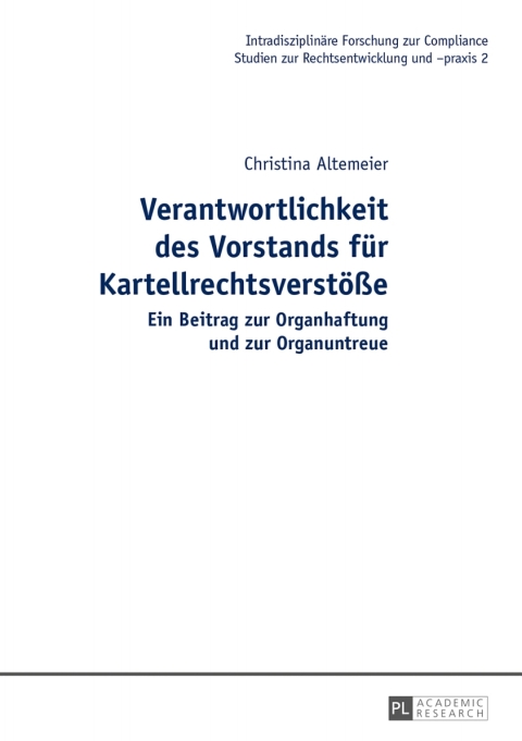 Cover image for book Verantwortlichkeit des Vorstands fuer Kartellrechtsverstoeße