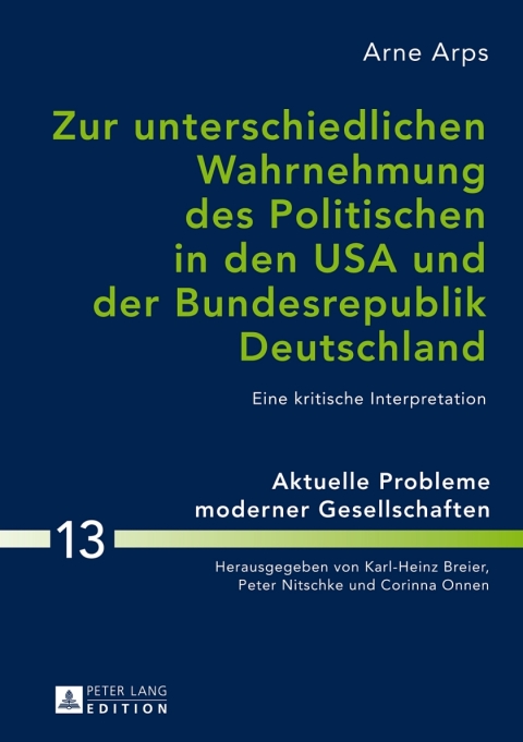 Cover image for book Zur unterschiedlichen Wahrnehmung des Politischen in den USA und der Bundesrepublik Deutschland