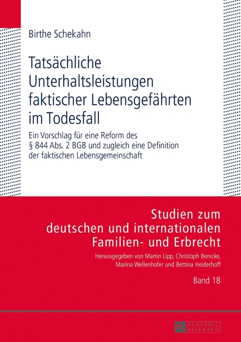 Cover image for book Tatsaechliche Unterhaltsleistungen faktischer Lebensgefaehrten im Todesfall