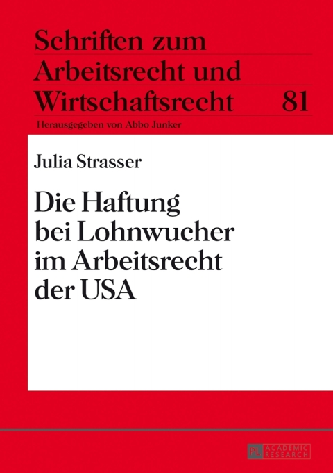 Cover image for book Die Haftung bei Lohnwucher im Arbeitsrecht der USA