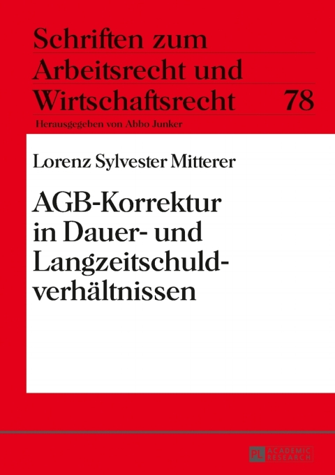 Cover image for book AGB-Korrektur in Dauer- und Langzeitschuldverhaeltnissen