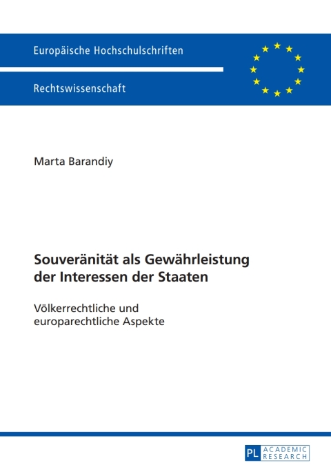 Cover image for book Souveraenitaet als Gewaehrleistung der Interessen der Staaten