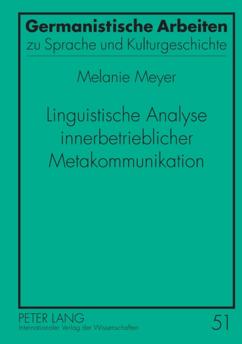 Cover image for book Linguistische Analyse innerbetrieblicher Metakommunikation