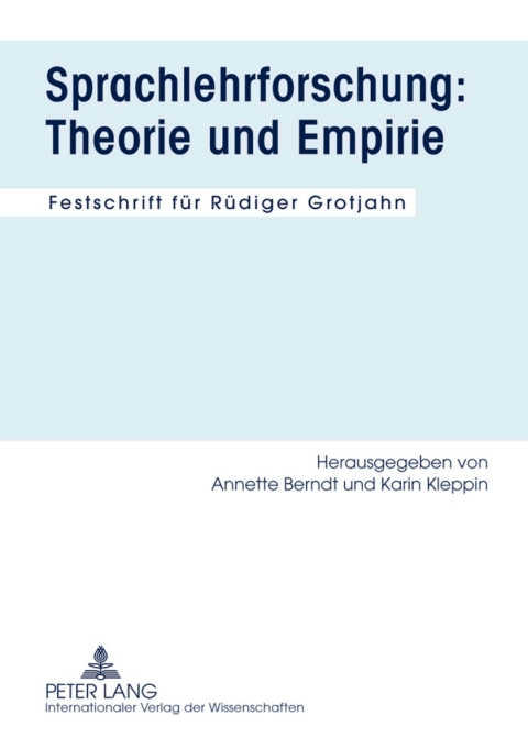Cover image for book Sprachlehrforschung: Theorie und Empirie