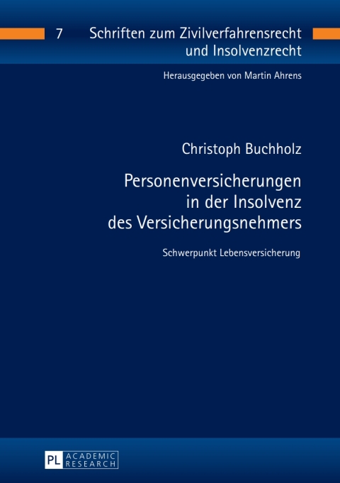 Cover image for book Personenversicherungen in der Insolvenz des Versicherungsnehmers