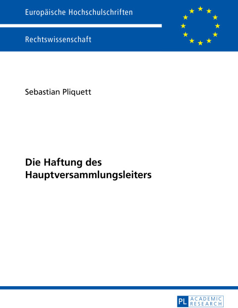 Cover image for book Die Haftung des Hauptversammlungsleiters