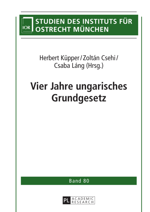 Cover image for book Vier Jahre ungarisches Grundgesetz