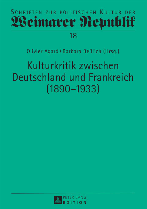 Cover image for book Kulturkritik zwischen Deutschland und Frankreich (18901933)