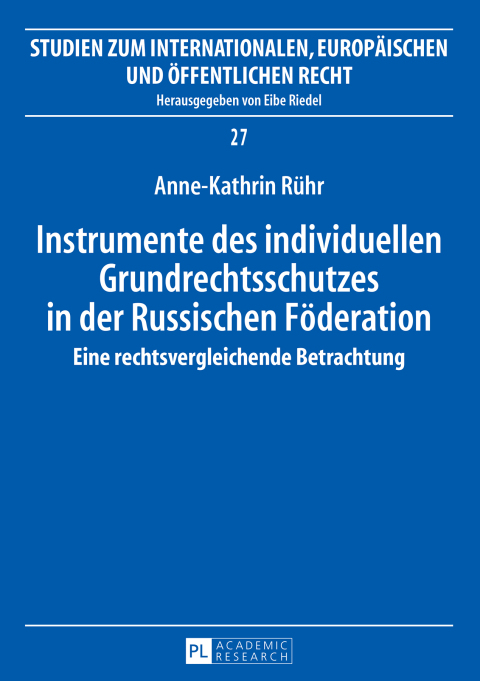 Cover image for book Instrumente des individuellen Grundrechtsschutzes in der Russischen Foederation