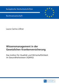 Cover image: Wissensmanagement in der Gesetzlichen Krankenversicherung 1st edition 9783631671054
