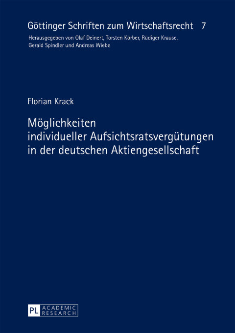 Cover image for book Moeglichkeiten individueller Aufsichtsratsverguetungen in der deutschen Aktiengesellschaft