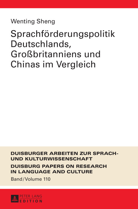 Cover image for book Sprachfoerderungspolitik Deutschlands, Großbritanniens und Chinas im Vergleich