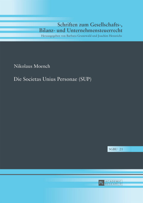 Cover image for book Die Societas Unius Personae (SUP)