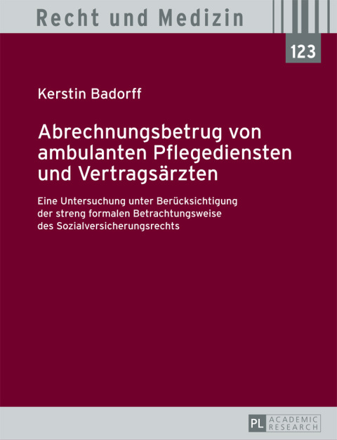 Cover image for book Abrechnungsbetrug von ambulanten Pflegediensten und Vertragsaerzten