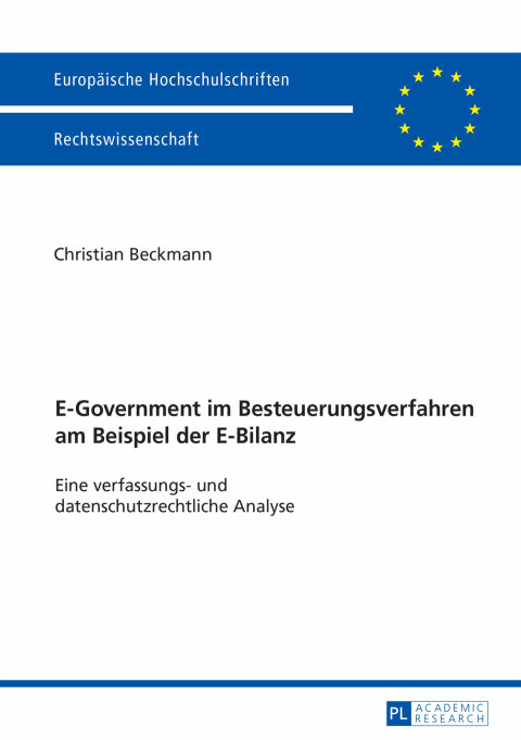 Cover image for book E-Government im Besteuerungsverfahren am Beispiel der E-Bilanz