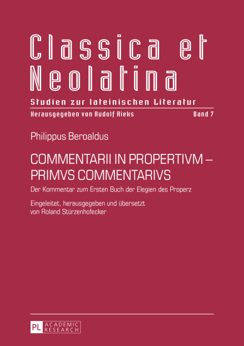 Cover image for book COMMENTARII IN PROPERTIVM - PRIMVS COMMENTARIVS