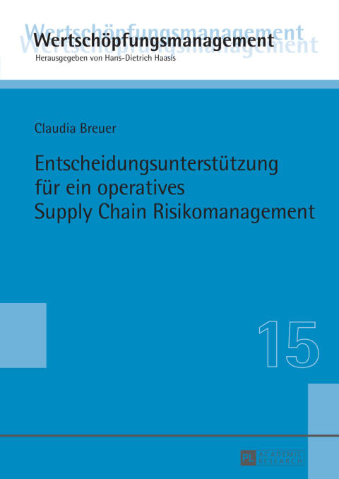 Cover image for book Entscheidungsunterstuetzung fuer ein operatives Supply Chain Risikomanagement