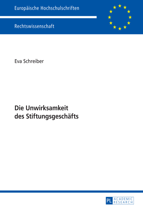 Cover image for book Die Unwirksamkeit des Stiftungsgeschaefts