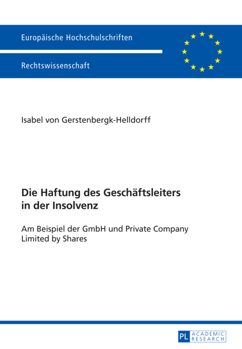 Cover image for book Die Haftung des Geschaeftsleiters in der Insolvenz