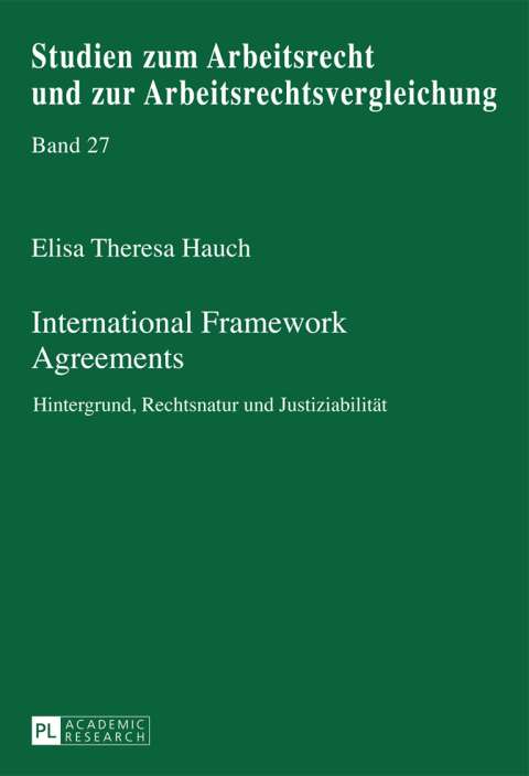 Cover image for book International Framework Agreements