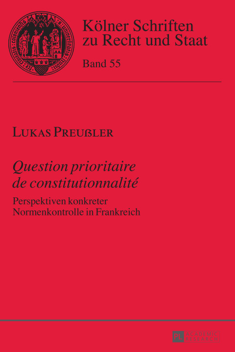 Cover image for book «Question prioritaire de constitutionnalité»