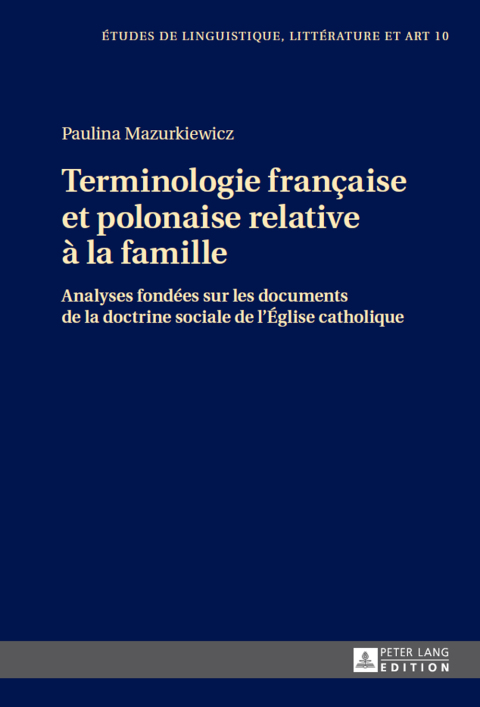Cover image for book Terminologie française et polonaise relative à la famille