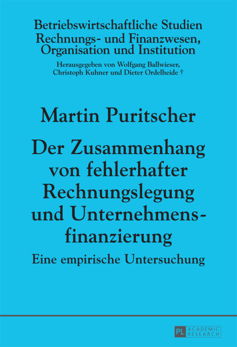 Cover image for book Der Zusammenhang von fehlerhafter Rechnungslegung und Unternehmensfinanzierung