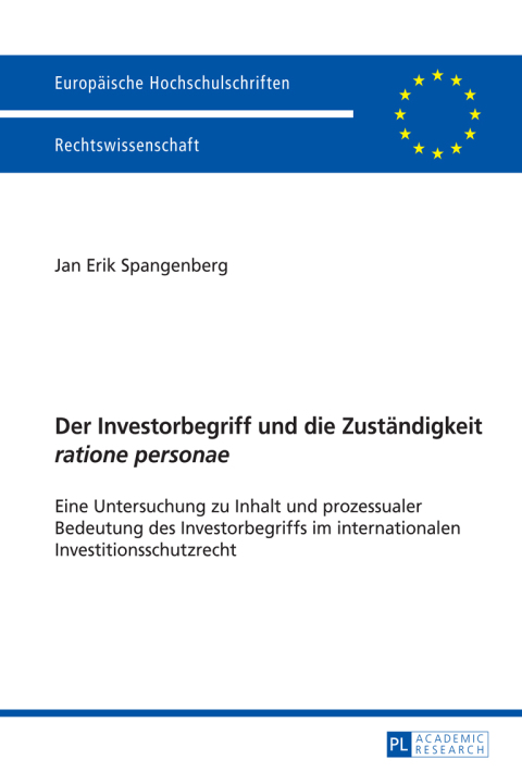 Cover image for book Der Investorbegriff und die Zustaendigkeit «ratione personae»