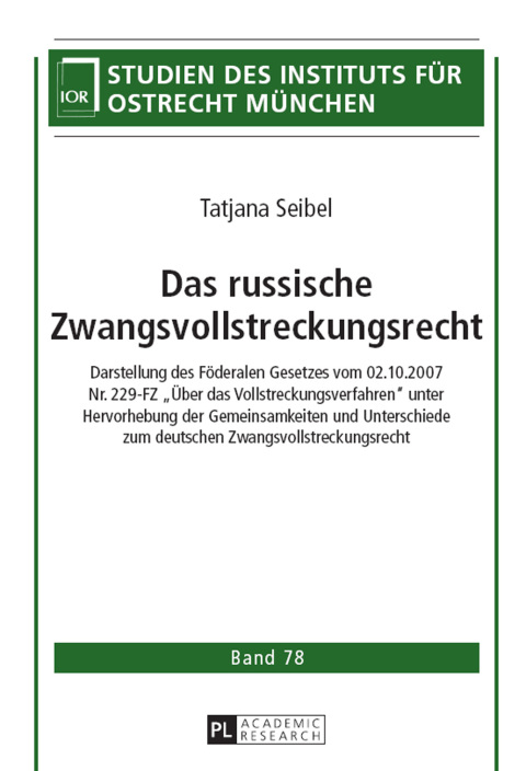 Cover image for book Das russische Zwangsvollstreckungsrecht