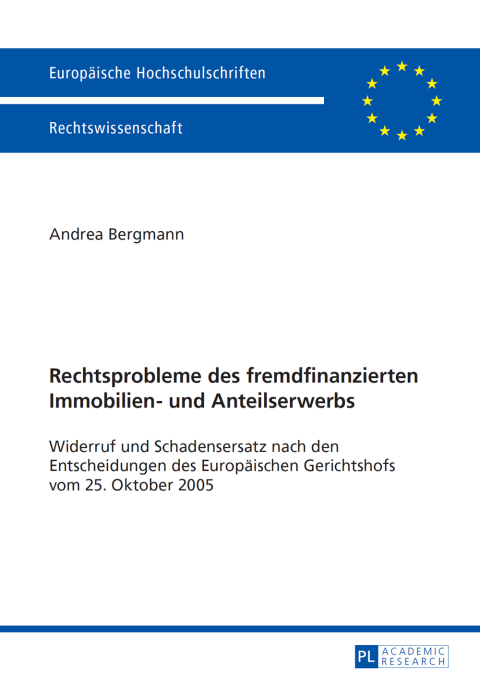Cover image for book Rechtsprobleme des fremdfinanzierten Immobilien- und Anteilserwerbs