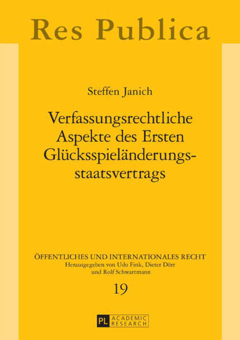 Cover image for book Verfassungsrechtliche Aspekte des Ersten Gluecksspielaenderungsstaatsvertrags