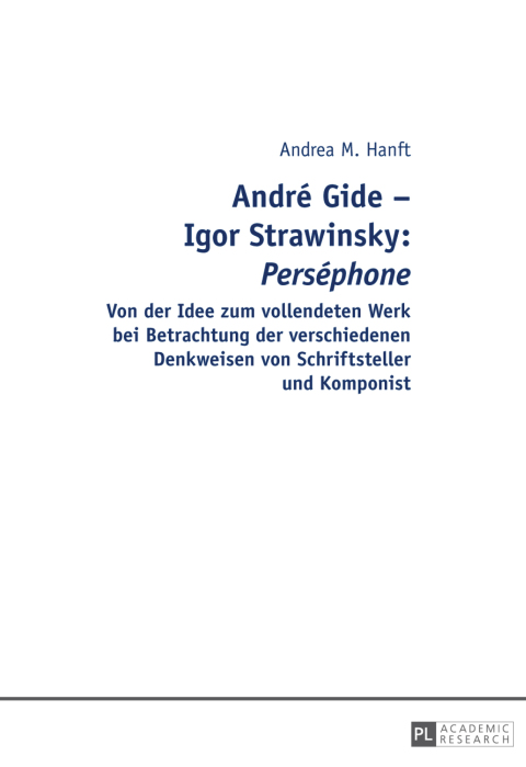 Cover image for book André Gide – Igor Strawinsky: "Perséphone"