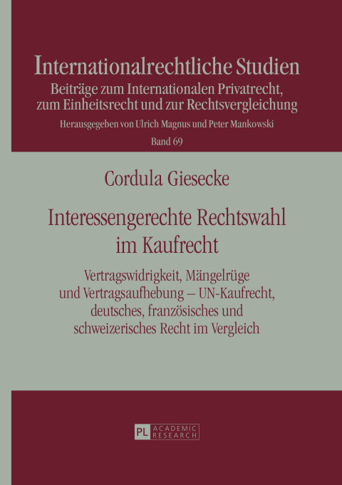 Cover image for book Interessengerechte Rechtswahl im Kaufrecht