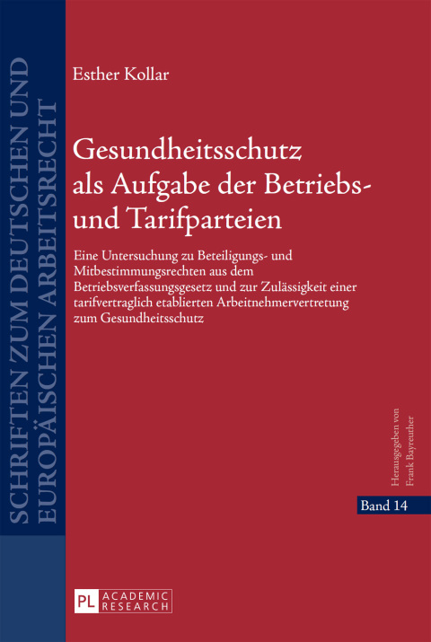 Cover image for book Gesundheitsschutz als Aufgabe der Betriebs- und Tarifparteien