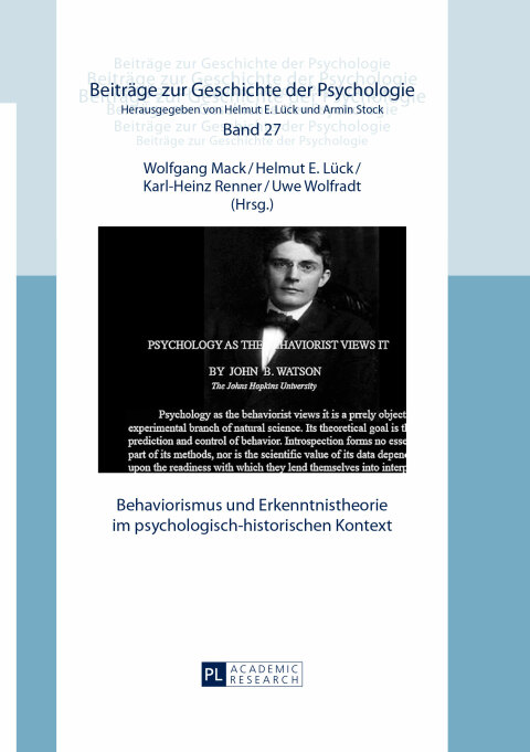 Cover image for book Behaviorismus und Erkenntnistheorie im psychologisch-historischen Kontext