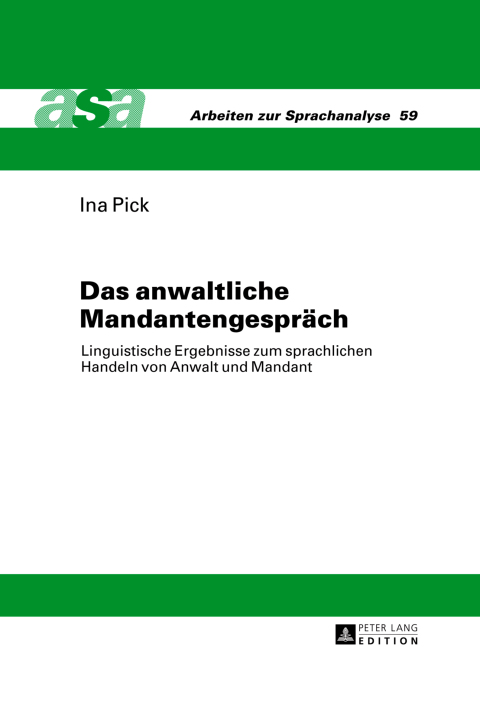Cover image for book Das anwaltliche Mandantengespraech