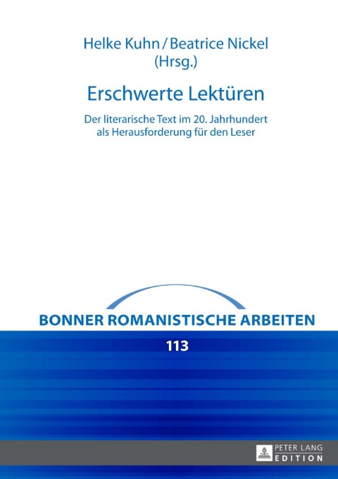 Cover image for book Erschwerte Lektueren